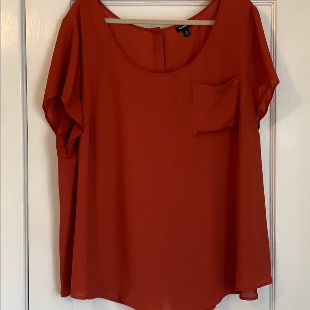 Torrid Burnt Orange Short Sleeve Blouse - 3X